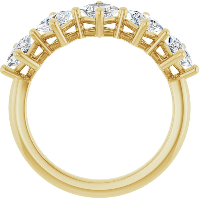 10K Gold Square Lab-Grown Diamond Five-Stone Anniversary Band – 1/2–1 9/10 CTW (Style 123843) - Yellow Gold - view 2