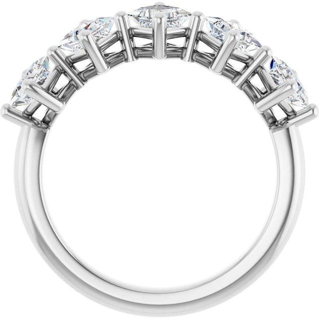 10K Gold Square Lab-Grown Diamond Five-Stone Anniversary Band – 1/2–1 9/10 CTW (Style 123843) - White Gold - view 2
