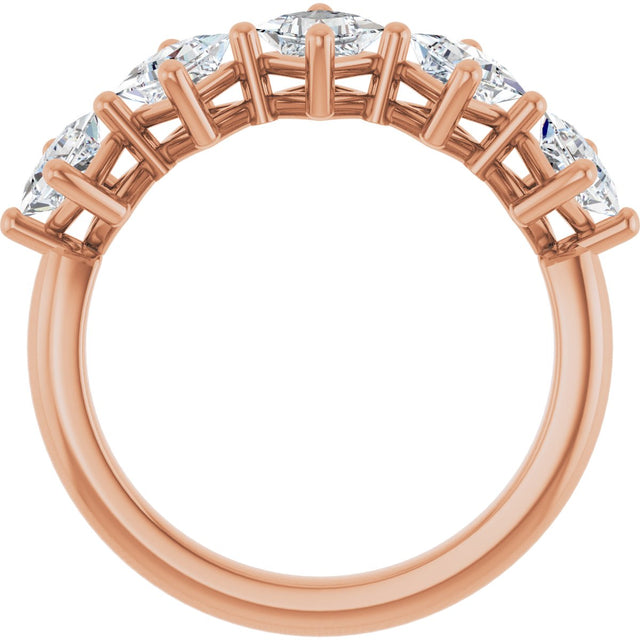 10K Gold Square Natural Diamond Five-Stone Anniversary Band – 5/8–1 9/10 CTW - Rose Gold - view 2