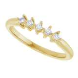 10K Gold Square Natural Diamond Five-Stone Anniversary Band – .07–1/2 CTW - Yellow Gold - view 5