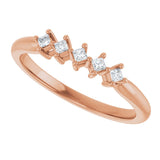 10K Gold Square Natural Diamond Five-Stone Anniversary Band – .07–1/2 CTW - Rose Gold - view 5