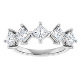 10K Gold Square Lab-Grown Diamond Five-Stone Anniversary Band – 1/2–1 9/10 CTW (Style 123843) - White Gold - view 3