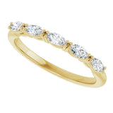 14K Gold Marquise Lab-Grown Diamond Five-Stone Anniversary Band – 1/3–1/2 CTW - Yellow Gold - view 5