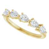 14K Gold Pear Lab-Grown Diamond Five-Stone Anniversary Band – 5/8–1 1/4 CTW - Yellow Gold - view 5