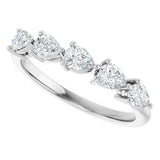 Platinum Pear Natural Diamond Five-Stone Anniversary Band – 3/4–1 1/4 CTW - view 5