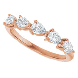 14K Gold Pear Lab-Grown Diamond Five-Stone Anniversary Band – 5/8–1 1/4 CTW - Rose Gold - view 5