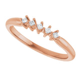 10K Gold Square Natural Diamond Five-Stone Anniversary Band – .07–1/2 CTW - Rose Gold - view 5