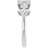 10K Gold Square Lab-Grown Diamond Five-Stone Anniversary Band – 1/2–1 9/10 CTW (Style 123843) - White Gold - view 4