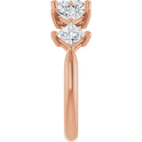 10K Gold Square Natural Diamond Five-Stone Anniversary Band – 5/8–1 9/10 CTW - Rose Gold - view 4