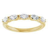 14K Gold Marquise Lab-Grown Diamond Five-Stone Anniversary Band – 1/3–1/2 CTW - Yellow Gold - view 3