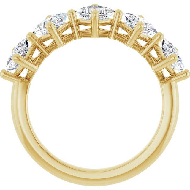 10K Gold Square Lab-Grown Diamond Five-Stone Anniversary Band – 1/2–1 9/10 CTW (Style 123843) - Yellow Gold - view 2