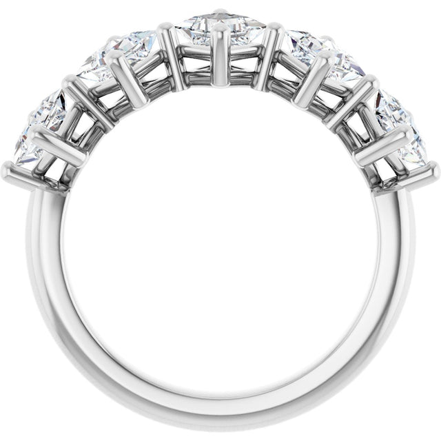 10K Gold Square Lab-Grown Diamond Five-Stone Anniversary Band – 1/2–1 9/10 CTW (Style 123843) - White Gold - view 2