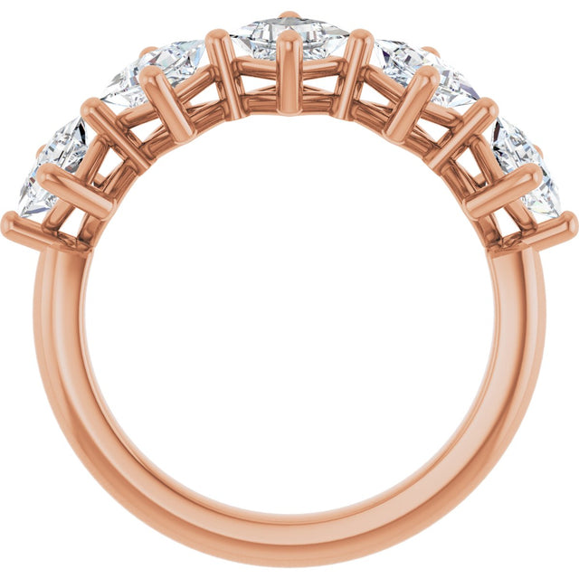 10K Gold Square Lab-Grown Diamond Five-Stone Anniversary Band – 1/2–1 9/10 CTW (Style 123843) - Rose Gold - view 2