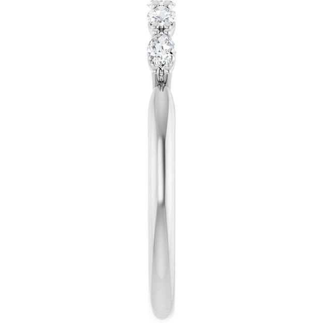 14K Gold Marquise Natural Diamond Five-Stone Anniversary Band – 1/3–5/8 CTW - White Gold - view 4