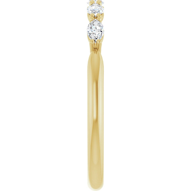 14K Gold Marquise Natural Diamond Five-Stone Anniversary Band – 1/3–5/8 CTW - Yellow Gold - view 4