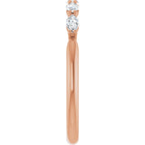 14K Gold Marquise Natural Diamond Five-Stone Anniversary Band – 1/3–5/8 CTW - Rose Gold - view 4