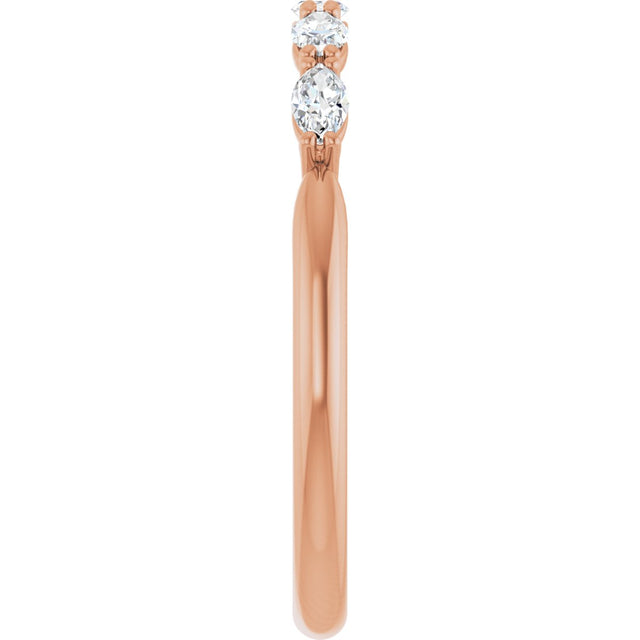 14K Gold Marquise Natural Diamond Five-Stone Anniversary Band – 1/3–5/8 CTW - Rose Gold - view 4