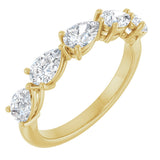 14K Gold Pear Lab-Grown Diamond Five-Stone Anniversary Band – 5/8–1 1/4 CTW - Yellow Gold