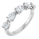 Platinum Pear Natural Diamond Five-Stone Anniversary Band – 3/4–1 1/4 CTW