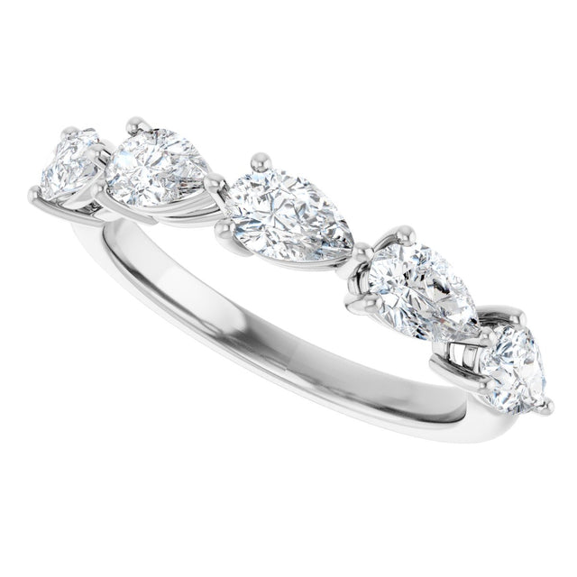 Platinum Pear Lab-Grown Diamond Five-Stone Anniversary Band – 5/8–1 1/4 CTW - view 5