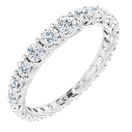 14K Gold Round Natural Diamond Woven-Design Graduated Eternity Band – nan Stones - White Gold