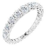 14K Gold Round Natural Diamond Woven-Design Graduated Eternity Band – nan Stones - White Gold