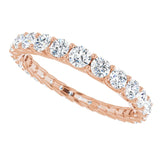14K Gold Round Natural Diamond Woven-Design Graduated Eternity Band – nan Stones - Rose Gold - view 5