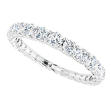 Platinum Round Natural Diamond Woven-Design Graduated Eternity Band – nan Stones - view 5