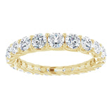 14K Gold Round Natural Diamond Woven-Design Graduated Eternity Band – nan Stones - Yellow Gold - view 3