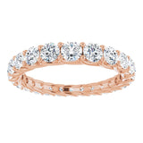 14K Gold Round Natural Diamond Woven-Design Graduated Eternity Band – nan Stones - Rose Gold - view 3