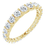 14K Gold Round Natural Diamond Woven-Design Graduated Eternity Band – nan Stones - Yellow Gold