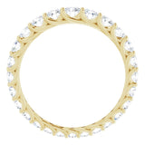 14K Gold Round Natural Diamond Woven-Design Graduated Eternity Band – nan Stones - Yellow Gold - view 2