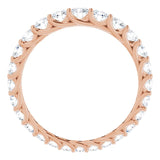 14K Gold Round Natural Diamond Woven-Design Graduated Eternity Band – nan Stones - Rose Gold - view 2