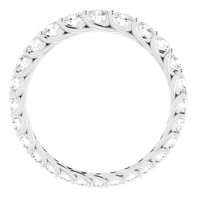 Platinum Round Natural Diamond Woven-Design Graduated Eternity Band – nan Stones - view 2