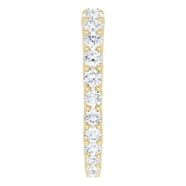 14K Gold Round Natural Diamond Woven-Design Graduated Eternity Band – nan Stones - Yellow Gold - view 4