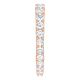 14K Gold Round Natural Diamond Woven-Design Graduated Eternity Band – nan Stones - Rose Gold - view 4