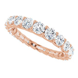 14K Gold Round Natural Diamond Woven-Design Graduated Eternity Band – nan Stones - Rose Gold - view 5