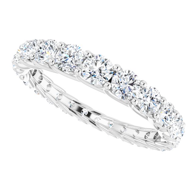 Platinum Round Natural Diamond Woven-Design Graduated Eternity Band – nan Stones - view 5