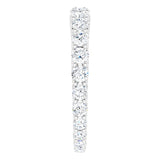 14K Gold Round Natural Diamond Woven-Design Graduated Eternity Band – nan Stones - White Gold - view 4