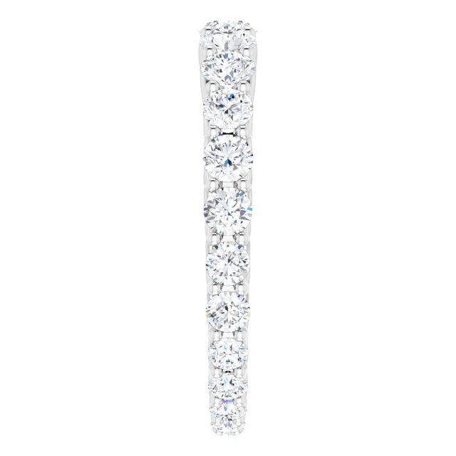 14K Gold Round Natural Diamond Woven-Design Graduated Eternity Band – nan Stones - White Gold - view 4