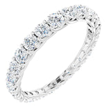 Platinum Round Natural Diamond Woven-Design Graduated Eternity Band – nan Stones
