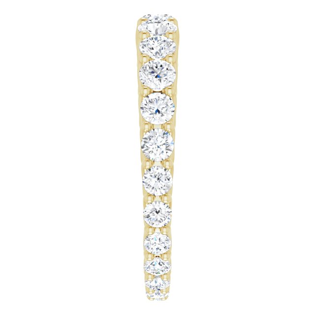 14K Gold Round Natural Diamond Woven-Design Graduated Eternity Band – nan Stones - Yellow Gold - view 4