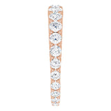 14K Gold Round Natural Diamond Woven-Design Graduated Eternity Band – nan Stones - Rose Gold - view 4