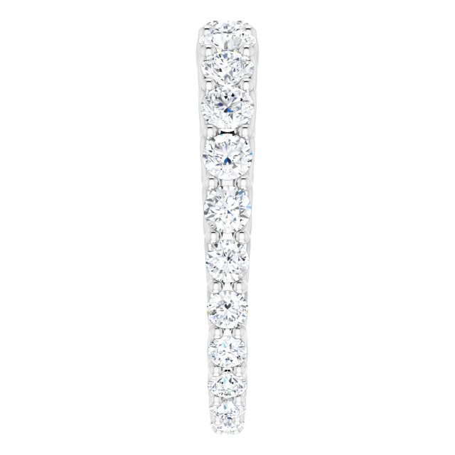 14K Gold Round Natural Diamond Woven-Design Graduated Eternity Band – 3 mm Stones - view 4