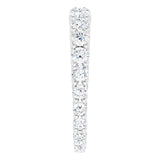 14K Gold Round Natural Diamond Woven-Design Graduated Eternity Band – nan Stones - White Gold - view 4