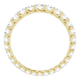 14K Gold Round Natural Diamond Woven-Design Graduated Eternity Band – nan Stones - Yellow Gold - view 2