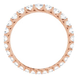 14K Gold Round Natural Diamond Woven-Design Graduated Eternity Band – nan Stones - Rose Gold - view 2
