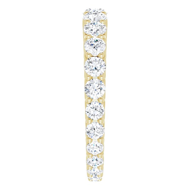 14K Gold Round Natural Diamond Woven-Design Graduated Eternity Band – nan Stones - Yellow Gold - view 4