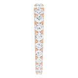 14K Gold Round Natural Diamond Woven-Design Graduated Eternity Band – nan Stones - Rose Gold - view 4