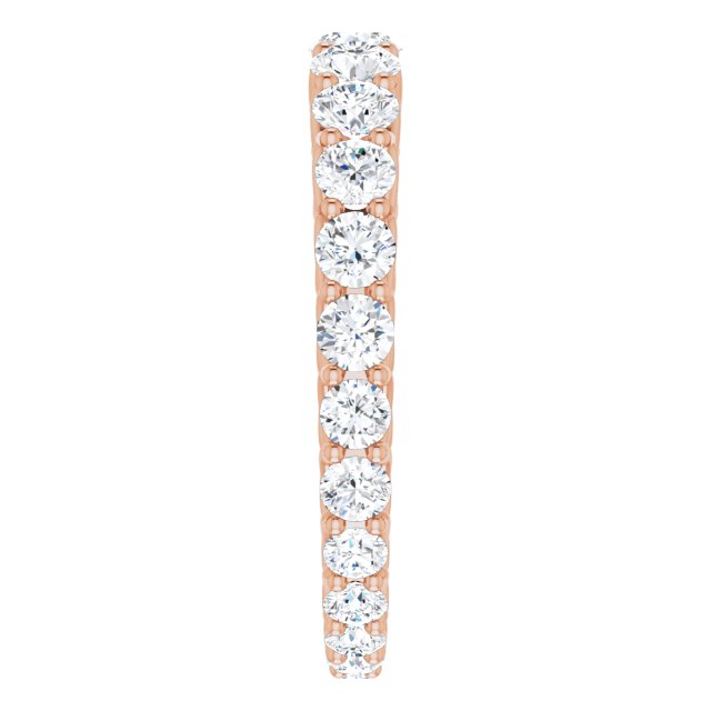 14K Gold Round Natural Diamond Woven-Design Graduated Eternity Band – nan Stones - Rose Gold - view 4
